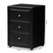 Baxton Studio Tessa Modern Black Faux Leather Upholstered 3-Drawer Nightstand 147-8159 - alternate 6